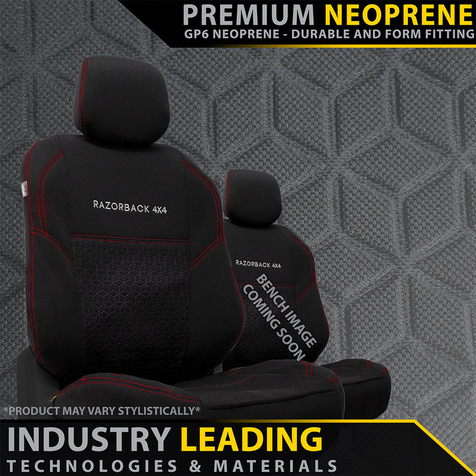 Toyota Landcruiser 78 Series - Bucket & 3/4 Bench - GP6 Premium Neoprene 2x Front Seat Covers (Made to Order)