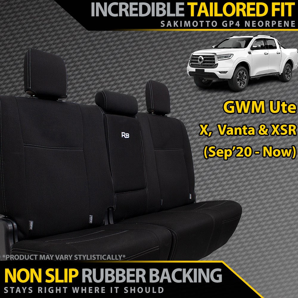 GWM Ute X, Vanta & XSR GP4 Neoprene 2nd Row Seat Covers (Made to Order)-Razorback 4x4