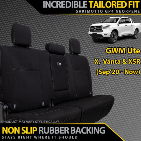 GWM Ute X, Vanta & XSR GP4 Neoprene 2nd Row Seat Covers (Made to Order)-Razorback 4x4