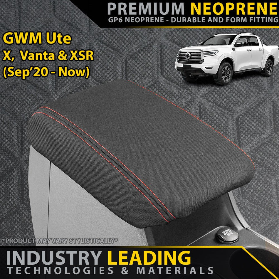 GWM Ute X, Vanta & XSR GP6 Premium Neoprene Console Lid (Made to Order)-Razorback 4x4