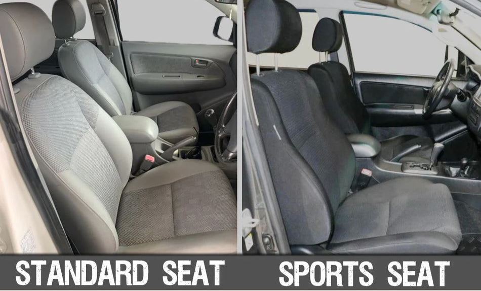 Toyota Hilux 7th Gen - Sports Seat With Seat Airbags - GP9 Tourer 2x Front Row Seat Covers (Made to Order)
