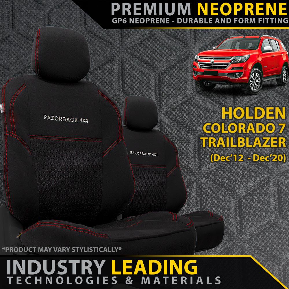 Holden Colorado 7/Trailblazer Premium Neoprene 2x Front Seat Covers (Made to Order)-Razorback 4x4
