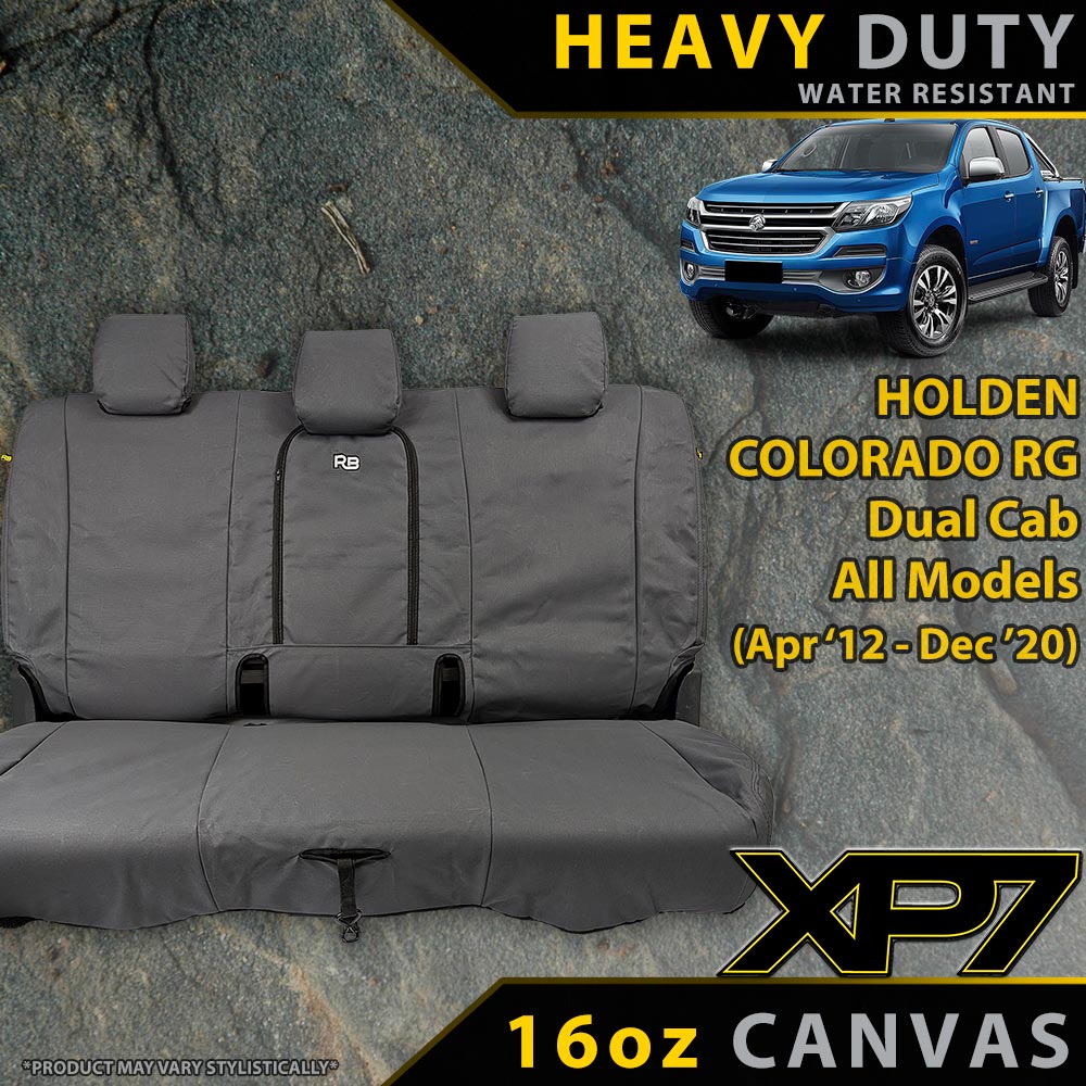 Holden Colorado RG Heavy Duty XP7 Canvas Rear Seat Covers (Available)-Razorback 4x4