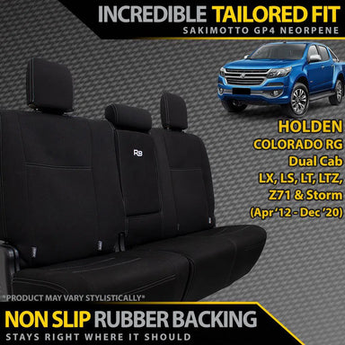 Holden Colorado RG Neoprene Rear Seat Covers (In Stock)-Razorback 4x4