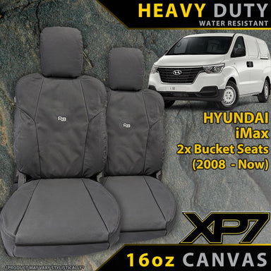 Hyundai iMax Heavy Duty XP7 Canvas 2x Bucket Front Row Seat Covers-Razorback 4x4