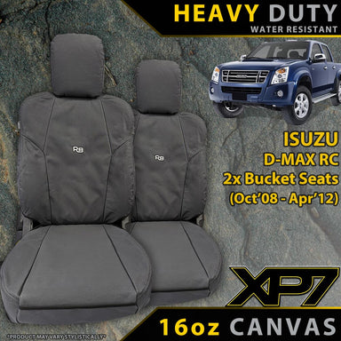 Isuzu D-MAX RC Heavy Duty XP7 Canvas 2x Front Seat Covers (Made to Order)-Razorback 4x4