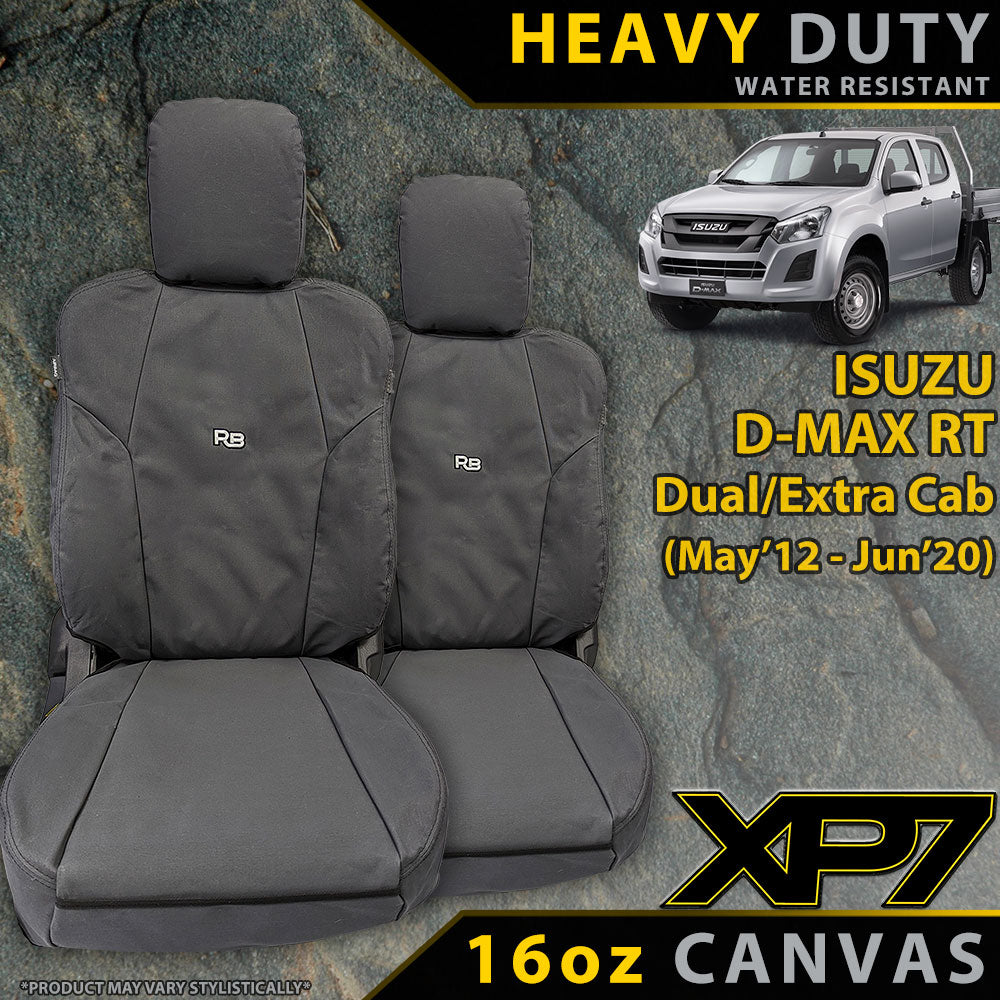 Isuzu D-MAX RT Heavy Duty XP7 Canvas 2x Front Seat Covers (Available)-Razorback 4x4