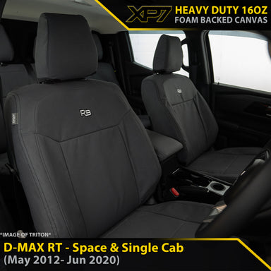 Isuzu D-MAX RT Extra & Single Cab Heavy Duty XP7 Canvas 2x Front Seat Covers Razorback 4x4