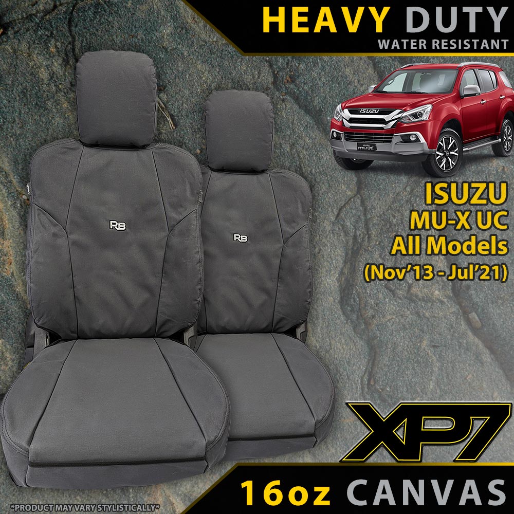 Isuzu MU-X UC Heavy Duty XP7 Canvas 2x Front Row Seat Covers (Available)-Razorback 4x4