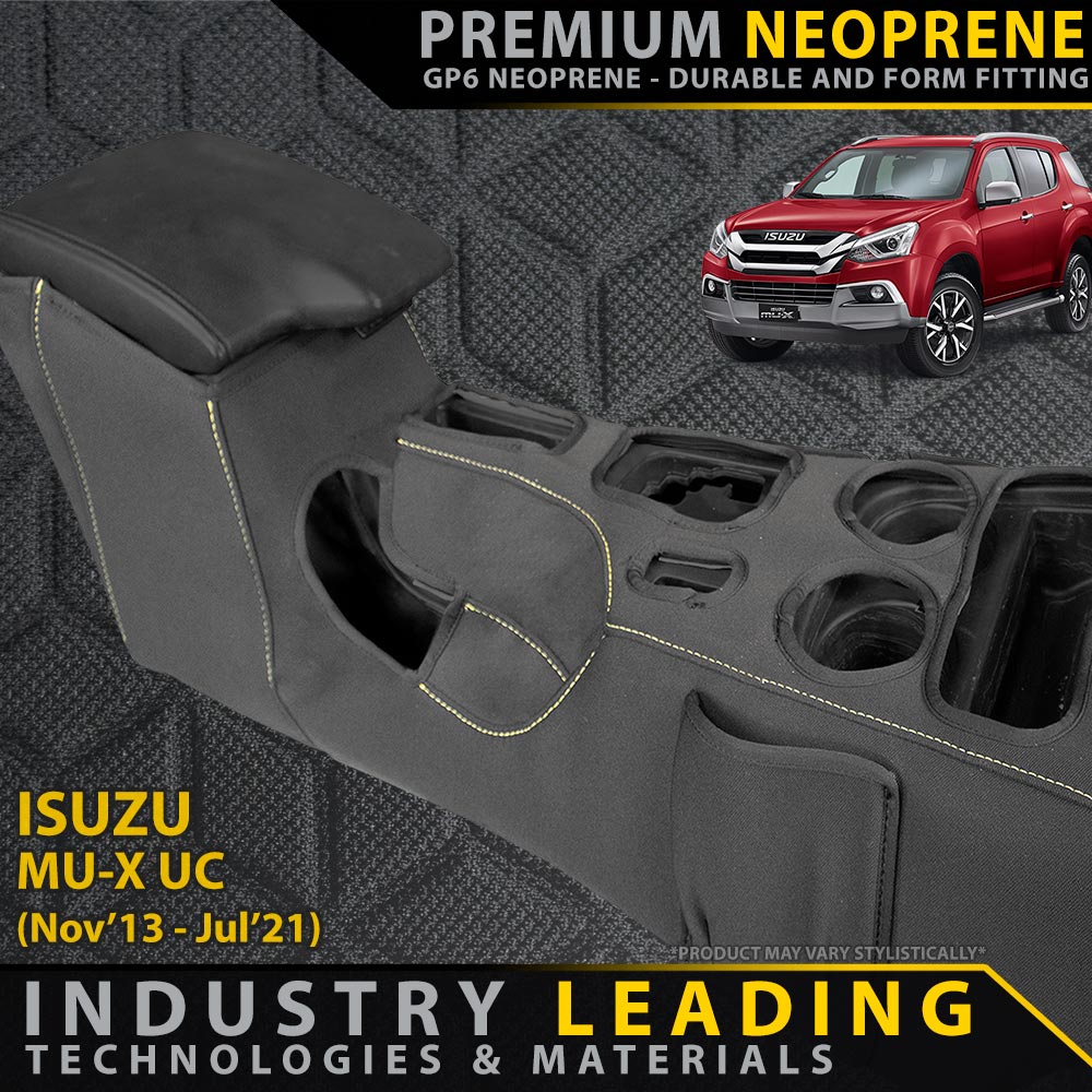 Isuzu MU-X UC Premium Neoprene Centre Console Organiser (Made to Order)-Razorback 4x4