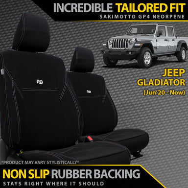Jeep Gladiator Neoprene 2x Front Row Seat Covers (Made to Order)-Razorback 4x4