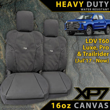 LDV T60 Heavy Duty XP7 Canvas 2x Front Row Seat Covers (Made to Order)-Razorback 4x4