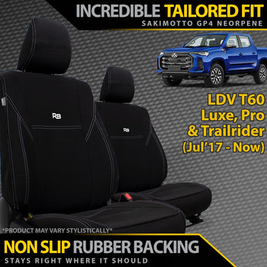 LDV T60 Neoprene 2x Front Row Seat Covers (In Stock)-Razorback 4x4