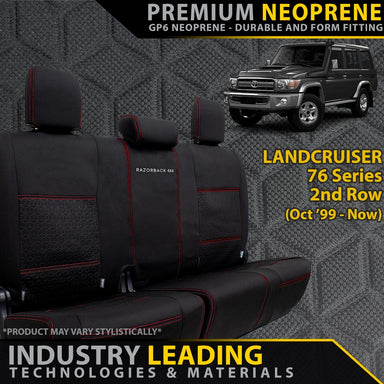 Landcruiser 76 Series Premium Neoprene Rear Row Seat Covers (Made to Order)-Razorback 4x4