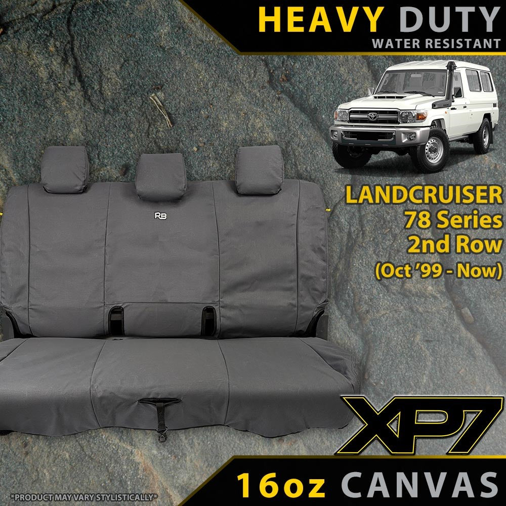 Landcruiser 78 Series Heavy Duty XP7 Canvas Rear Row Seat Covers (Made to Order)-Razorback 4x4