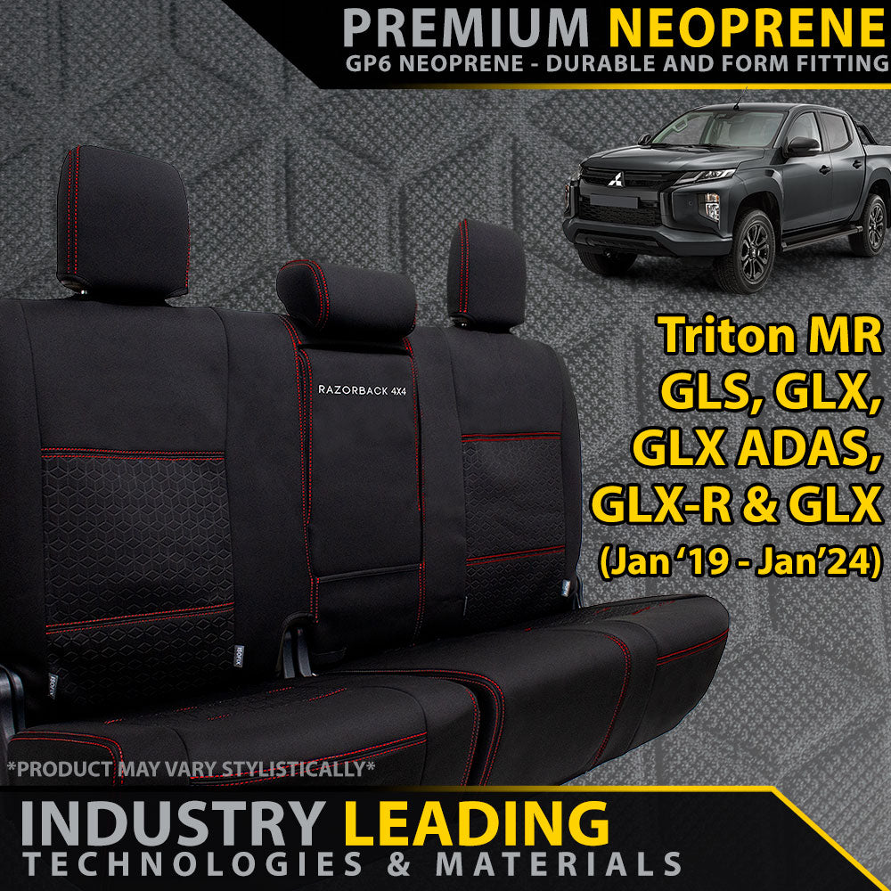 Mitsubishi Triton MR Premium Neoprene Rear Row Seat Covers (Available)