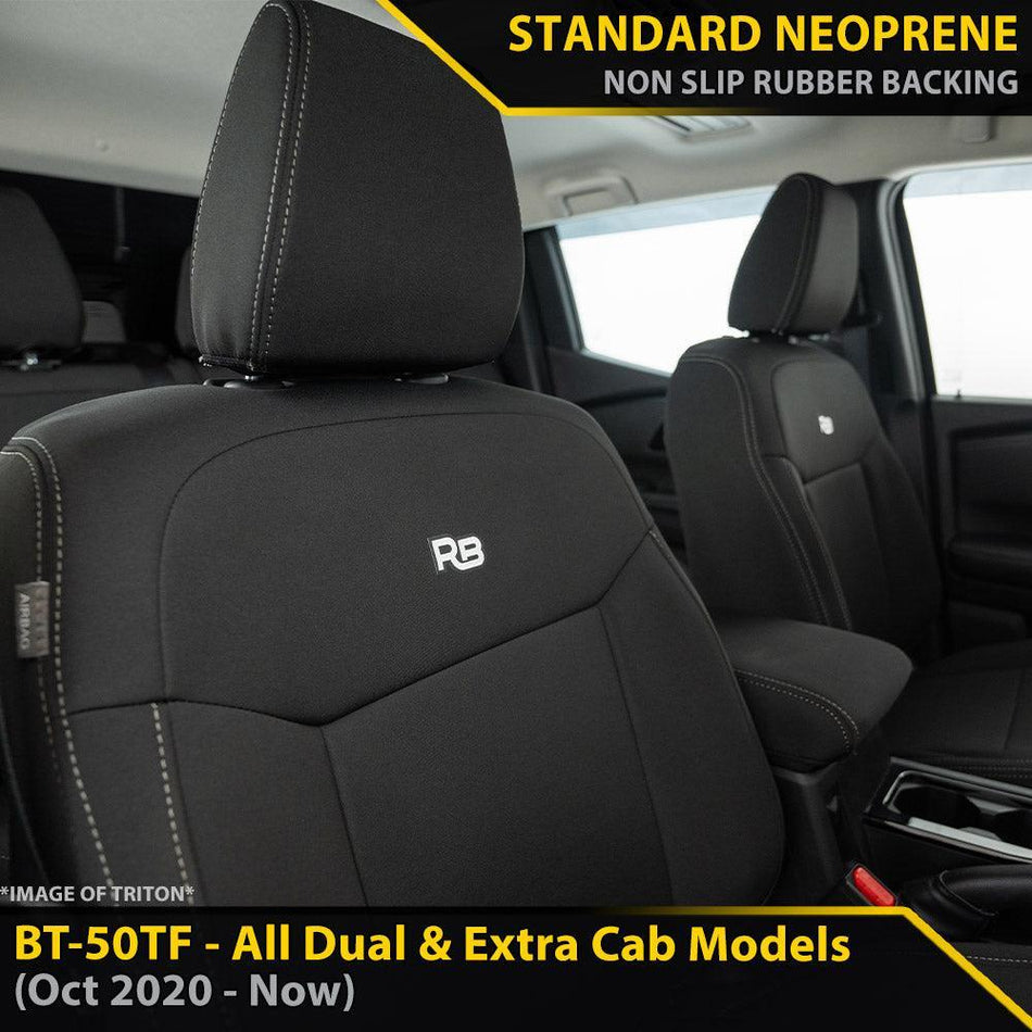 Mazda BT-50 TF Neoprene 2x Front Seat Covers (Made to Order)-Razorback 4x4