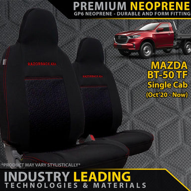 Mazda BT-50 TF Single Cab Premium Neoprene 2x Front Seat Covers (Made to Order)-Razorback 4x4