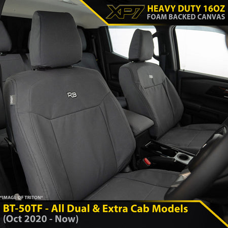 Mazda BT-50 TF XP7 Heavy Duty Canvas 2x Front Row Seat Covers (Available)-Razorback 4x4