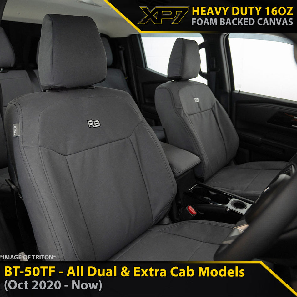 Mazda BT-50 TF XP7 Heavy Duty Canvas 2x Front Row Seat Covers (Available)-Razorback 4x4