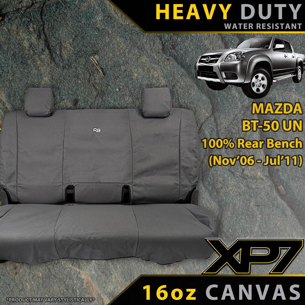 Mazda BT-50 UN Heavy Duty XP7 Canvas 100% Rear Bench Seat Covers (Made to Order)-Razorback 4x4
