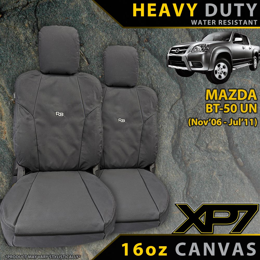 Mazda BT-50 UN Heavy Duty XP7 Canvas 2x Front Seat Covers (Made to Order)-Razorback 4x4