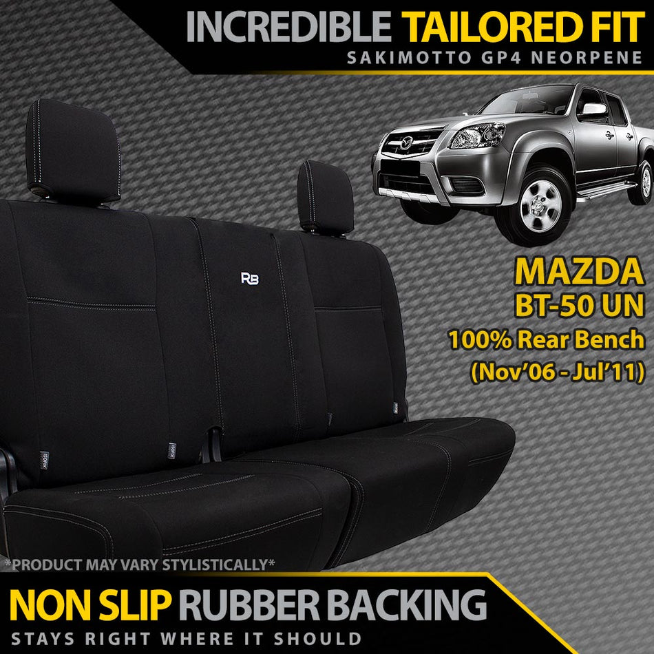 Mazda BT-50 UN Neoprene 100% Rear Bench Covers (Made to Order)-Razorback 4x4
