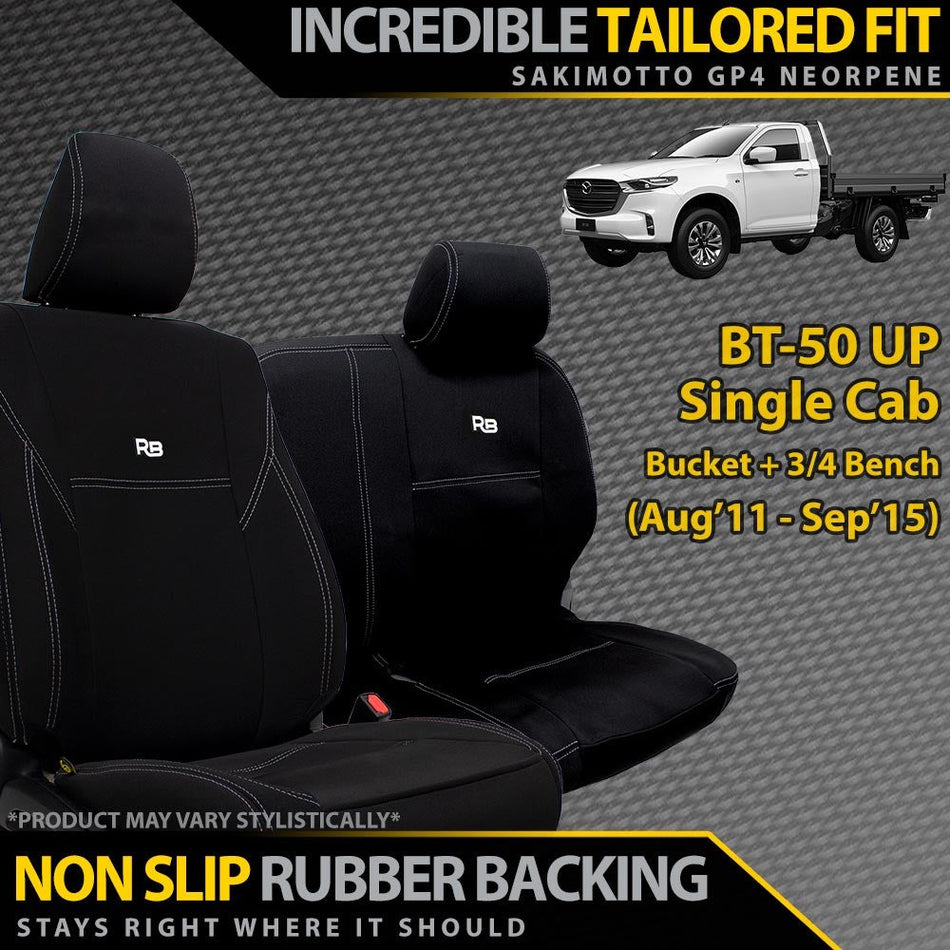 Mazda BT-50 UP Neoprene Bucket & 3/4 Bench Seat Covers (Made to Order)-Razorback 4x4