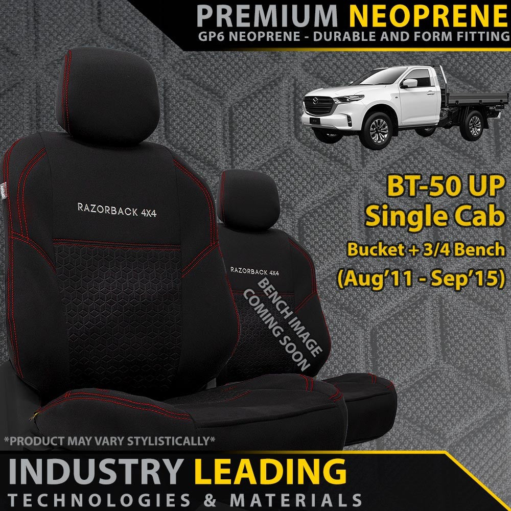 Mazda BT-50 UP Premium Neoprene Bucket + 3/4 Bench Seat Covers (Made to Order)