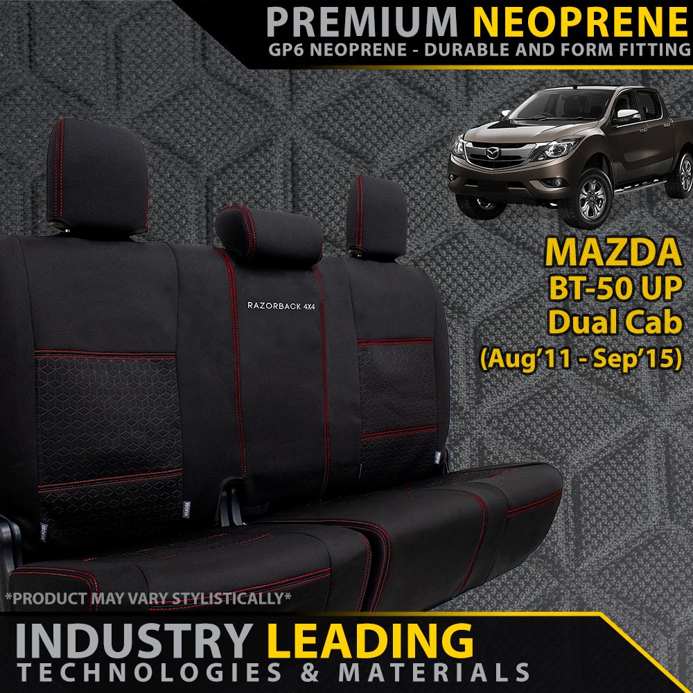 Mazda BT-50 UP Premium Neoprene Rear Row Seat Covers (Made to Order)-Razorback 4x4