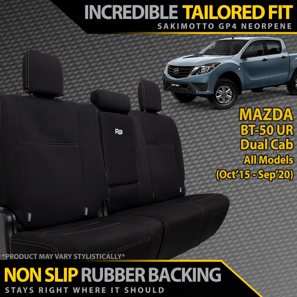 Mazda BT-50 UR Neoprene Rear Row Seat Covers (No Logo)-Razorback 4x4