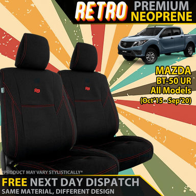 Mazda BT-50 UR Retro Premium Neoprene 2x Front Seat Covers (In Stock)-Razorback 4x4