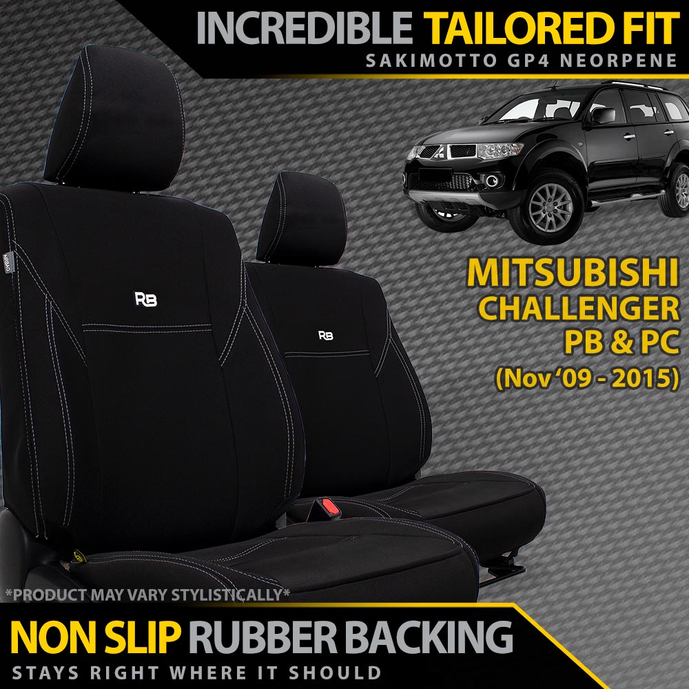 Mitsubishi Challenger PB & PC Neoprene 2x Front Seat Covers (Made to Order)-Razorback 4x4