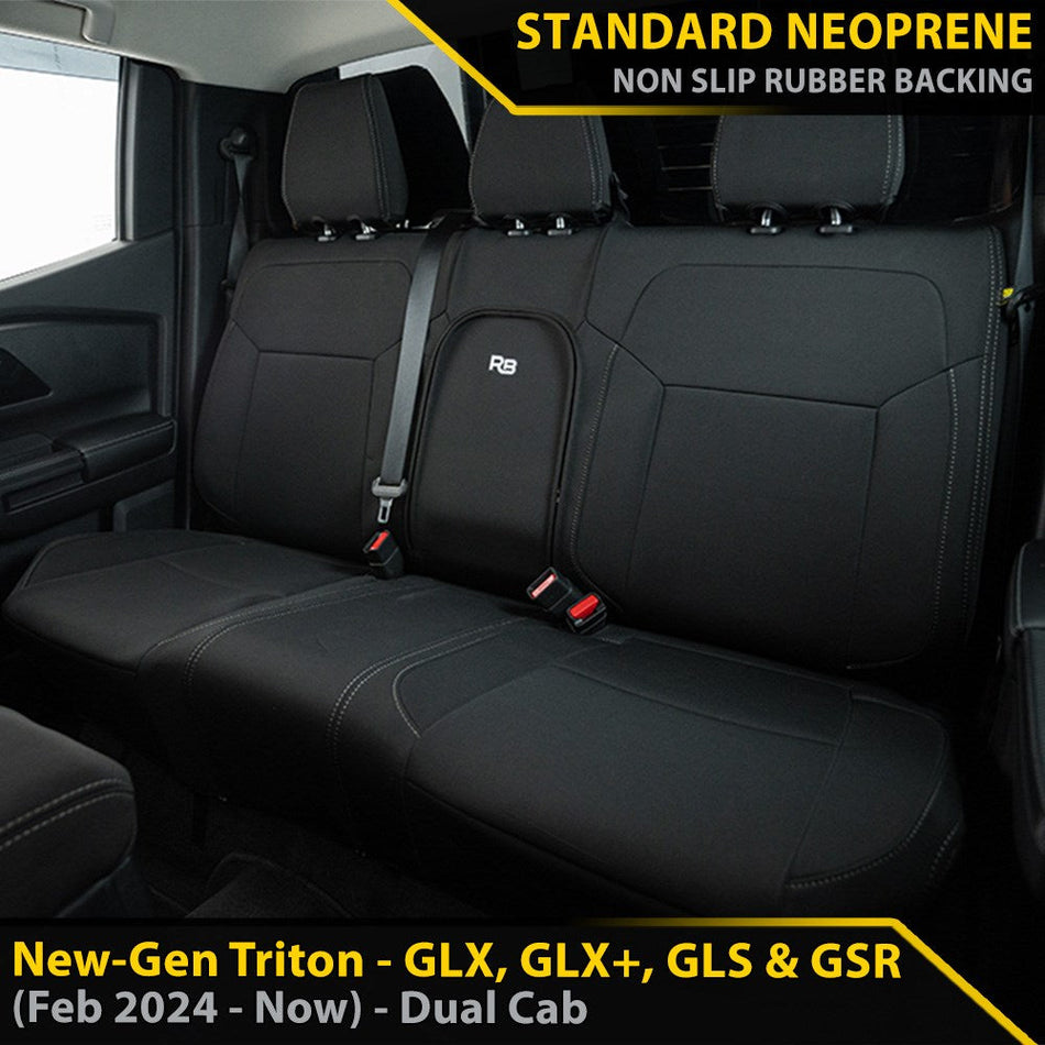 Mitsubishi New-Gen Triton GP4 Neoprene Rear Row Seat Covers (In Stock)-Razorback 4x4