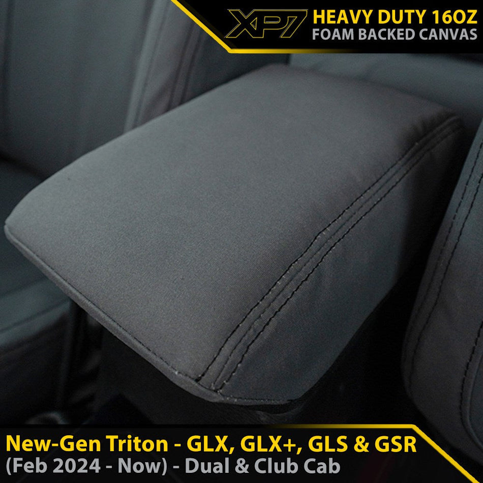 Mitsubishi New-Gen Triton XP7 Heavy Duty Canvas Console Lid (Made to Order)-Razorback 4x4