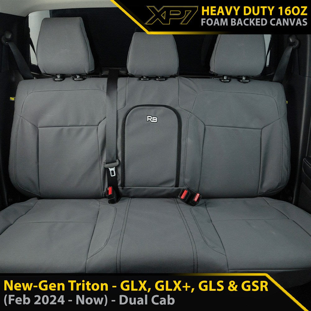 Mitsubishi New-Gen Triton XP7 Heavy Duty Canvas Rear Row Seat Covers (Made to Order)-Razorback 4x4