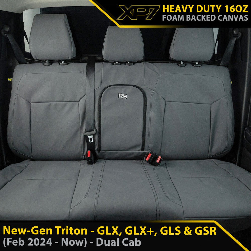 Mitsubishi New-Gen Triton XP7 Heavy Duty Canvas Rear Row Seat Covers (Made to Order)-Razorback 4x4