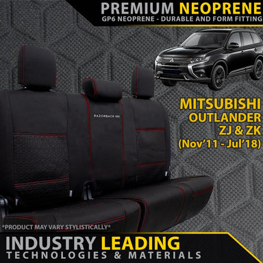Mitsubishi Outlander ZJ & ZK Premium Neoprene Rear Row Covers (Made to Order)-Razorback 4x4