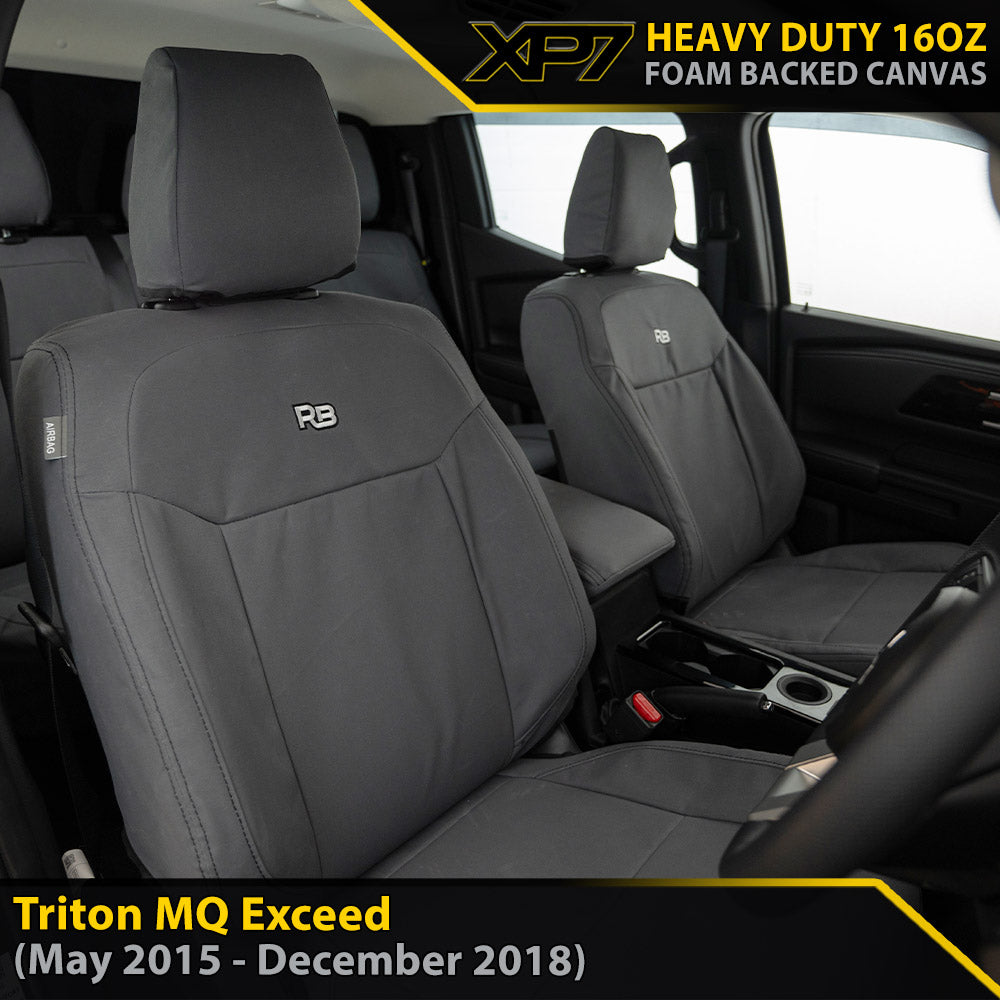 Mitsubishi Triton MQ Exceed XP7 Heavy Duty Canvas 2x Front Row Seat Covers (Made to Order)