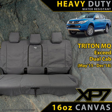Mitsubishi Triton MQ (Leather Seats) Heavy Duty XP7 Canvas Rear Row Seat Covers (Available)-Razorback 4x4