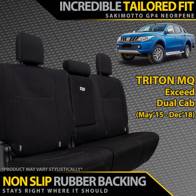 Mitsubishi Triton MQ (Leather Seats) Neoprene Rear Row Seat Covers (Available)-Razorback 4x4