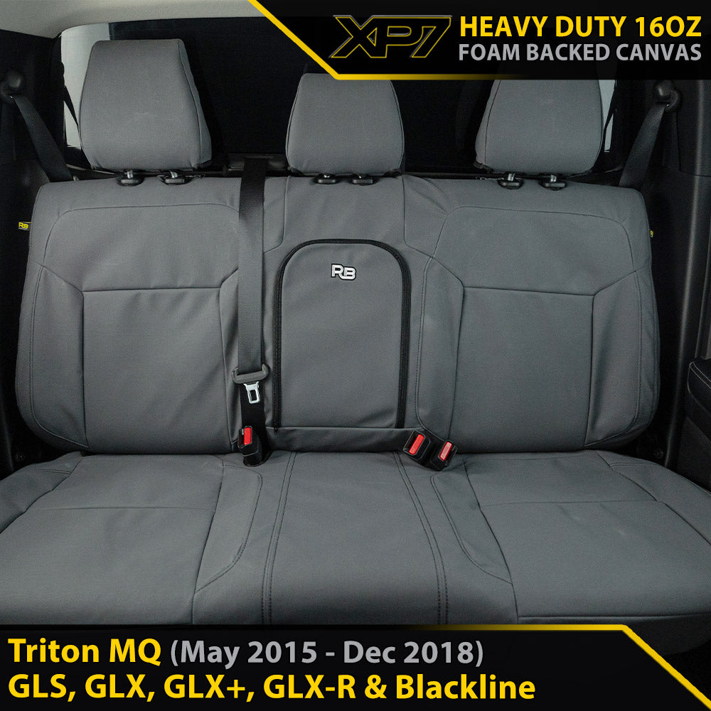 Mitsubishi Triton MQ XP7 Heavy Duty Canvas Rear Row Seat Covers (In Stock)