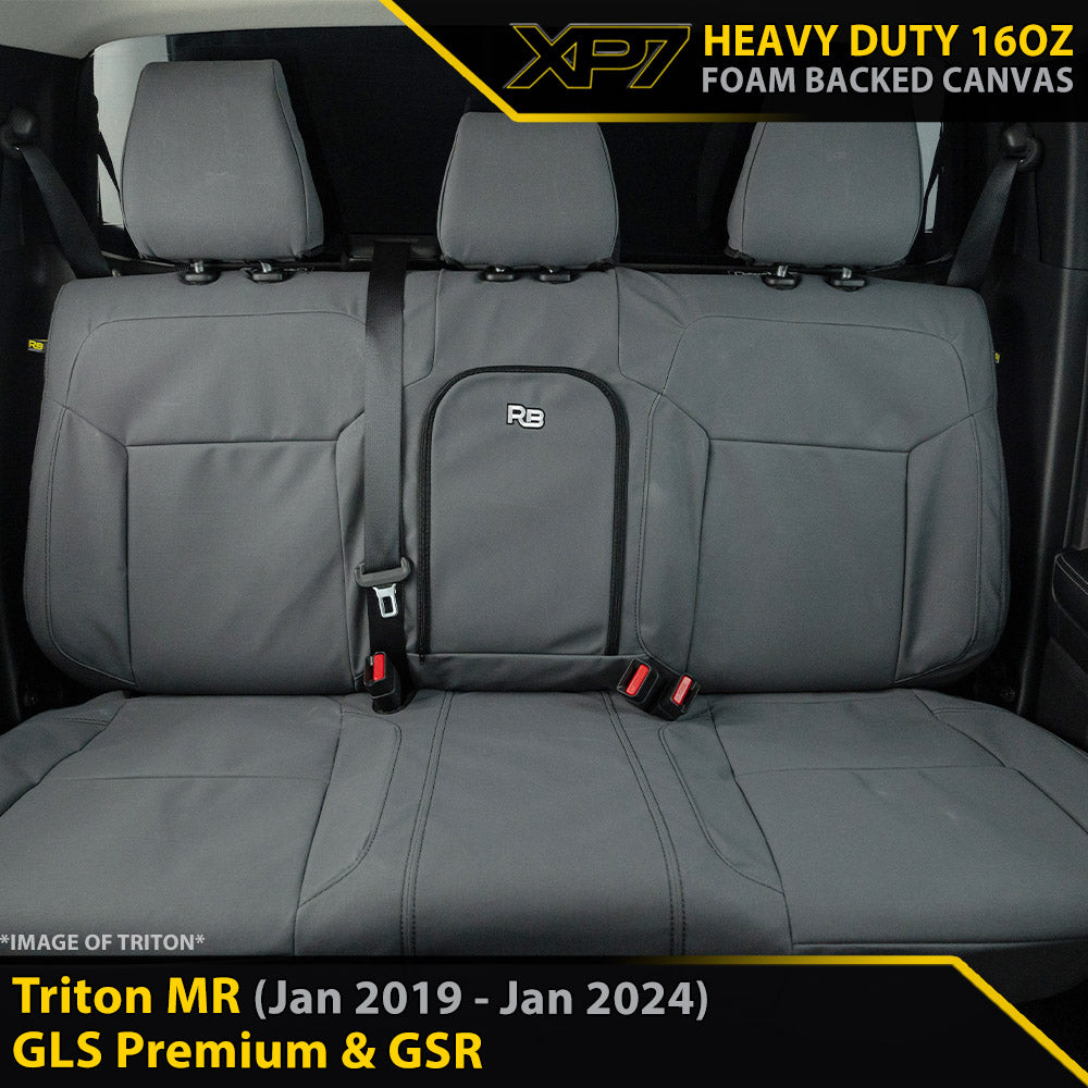 Mitsubishi Triton MR GLS Premium & GSR XP7 Heavy Duty Canvas Rear Row Seat Covers (In Stock)-Razorback 4x4