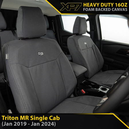 Mitsubishi Triton MR Single Cab XP7 Heavy Duty Canvas 2x Front Seat Covers (Made to Order)-Razorback 4x4