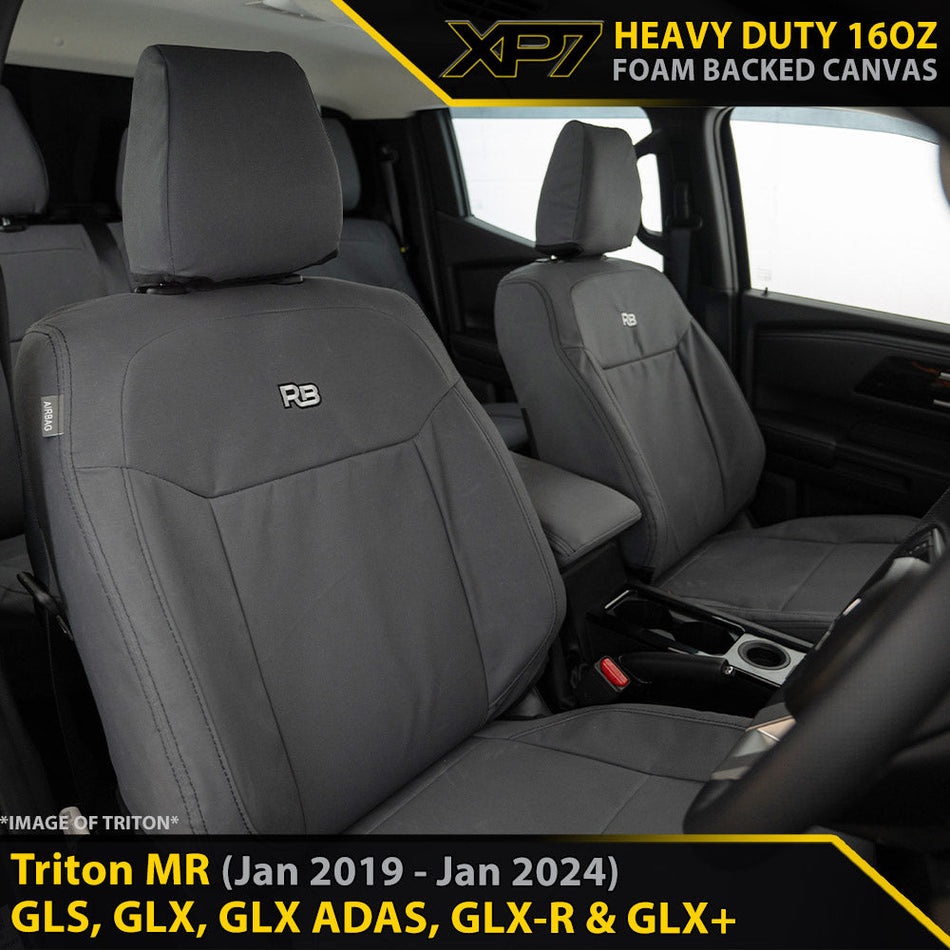 Mitsubishi Triton MR XP7 Heavy Duty Canvas 2x Front Row Seat Covers (In Stock)-Razorback 4x4