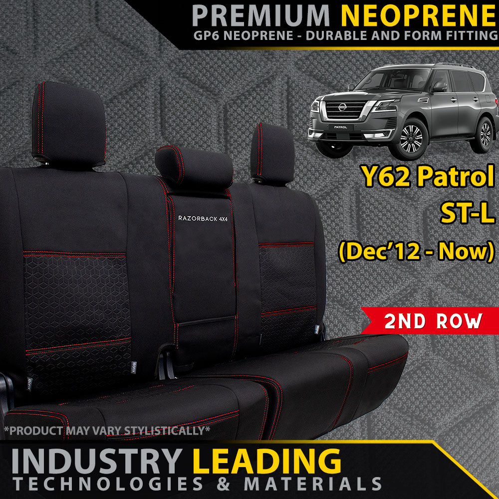 Nissan Patrol Y62 ST-L Premium Neoprene 2nd Row Seat Covers (Made to Order)