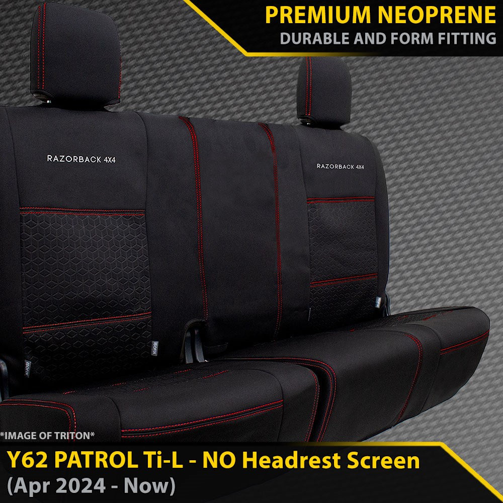 Nissan Patrol Y62 Ti-L (MY24+) GP6 Premium Neoprene 3rd Row Seat Covers (Made to Order)-Razorback 4x4