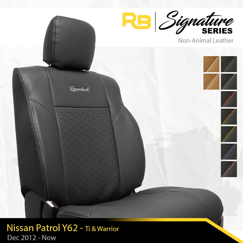 SIGNATURE SERIES Front Seat Covers - Nissan Y62 Patrol Ti & Warrior