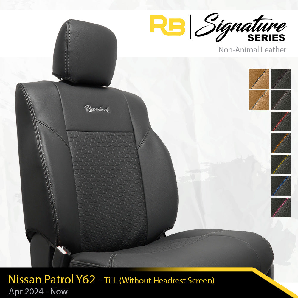 SIGNATURE SERIES Front Seat Covers - Nissan Patrol Y62 Ti-L (MY24+) (Made To Order)