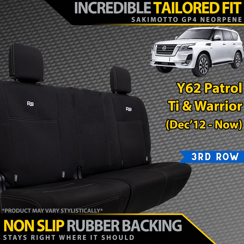 Nissan Patrol Y62 Ti & Warrior GP4 Neoprene 3rd Row Seat Covers (Made to Order)